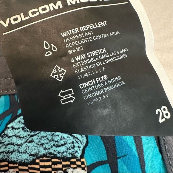 NWT Volcom Mod Tech board shorts Hybrid swim trunks tropical print size 28 - Picture 6 of 7